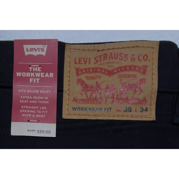 Levi’s The Workwear Fit Certified Strong Men’s W36 L34 Black Heavy Duty Jeans - Picture 5 of 15